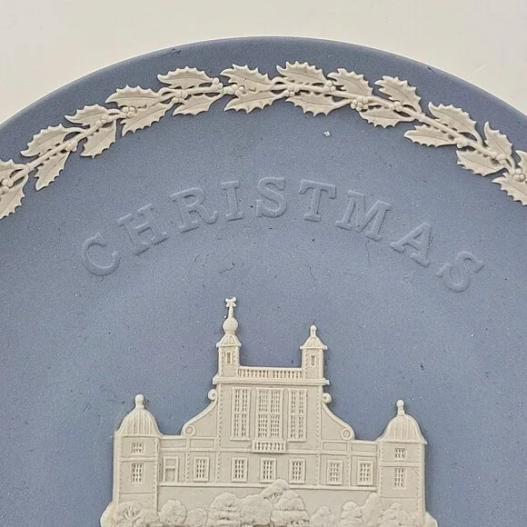 Vintage Wedgwood Plate Old Observatory Greenwich 1988 Christmas Blue Jasperware - Picture 3 of 9